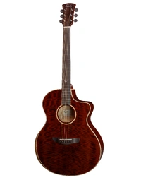 Faith FX Exotic Neptune 2026 All Solid Mango Baby Jumbo Acoustic Guitar Cutaway w/ Pickup Dark Natural Gold