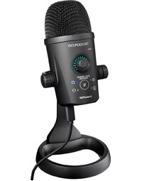 Roland GO:PODCAST USB Condenser Cardioid / Omni-Directional Vocal Microphone w/ In-App Video Podcasting / Streaming Studio for Android and Apple