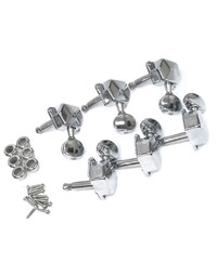 GT Electric Guitar Covered Tuning Machines in Chrome Finish (6-inline)