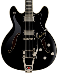 Hagstrom Tremar Viking Deluxe Semi-Hollow Guitar Black Gloss