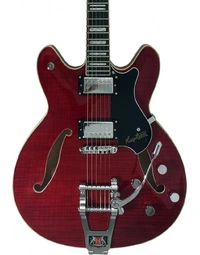 Hagstrom Tremar Viking Deluxe Semi-Hollow Guitar Wild Cherry Transparent