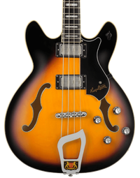 Hagstrom Viking Semi-Hollow Bass Guitar Tobacco Sunburst Gloss