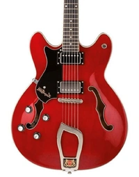 Hagstrom Viking Left-Handed Semi-Hollow Guitar Wild Cherry Transparent Gloss
