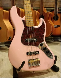 JET Guitars JJB-300 Electric Bass Roasted MN Pink
