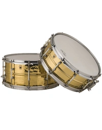 Ludwig LB422BKT Supraphonic Hammered Brass 14 x 6.5" Snare Drum - Tube Lugs