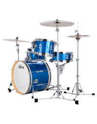 Ludwig LCLUB22BLDIR Continental Club FAB Plus Cherry/Agathis 4-Piece 22" Shell Pack Blue Sparkle