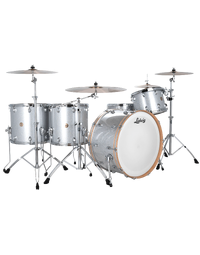 Ludwig LCO5124SSDIR Continental 1Up 2Down Maple/Agathis 5-Piece 22" Shell Pack Silver Sparkle