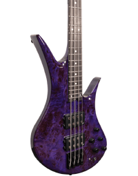 Legator HB4SS Helio Super Shred 4 String Bass Purple Burl