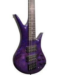 Legator HB5SS Helio Super Shred 5 String Bass Purple Burl