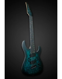 Legator N7FSS Ninja Super Shred 7-String Multi-Scale Buckeye Burl Top Electric Guitar Dark Sapphire