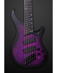 Legator NB6F Ninja 6-String Multi-Scale Bass Quilted Maple Satin Purple to Black