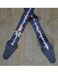 Colonial Leather Lightning & Skull Webbing Strap