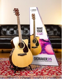 Yamaha GIGMAKER315 Concert Acoustic Guitar Pack w/ Pickup Gloss Natural