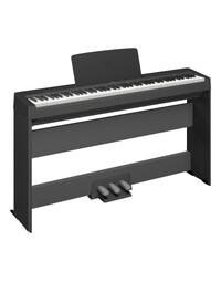 Yamaha P-145B 88 Key Portable Digital Piano Black w/ L-100B Stand and LP-5A Pedal Unit