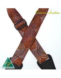 Colonial Leather Aboriginal Art Rag Strap Mina Mina Dreaming