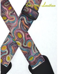 Colonial Leather Aboriginal Art Rag Strap Bush Potato Dreaming