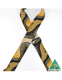 Colonial Leather Aboriginal Art Rag Strap Kangaroo River Camp Tan