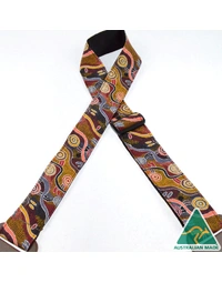 Colonial Leather Aboriginal Art Rag Strap Turtle Crossing