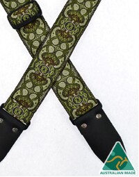 Colonial Leather Jacquard Rag Strap Green