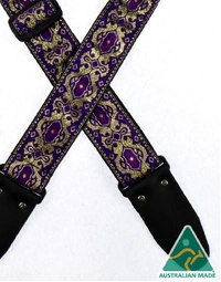 Colonial Leather Jacquard Rag Strap Purple & Gold