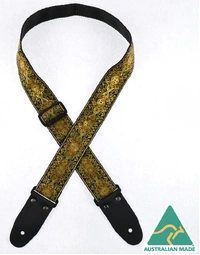 Colonial Leather Jacquard Rag Strap Gold & Gold