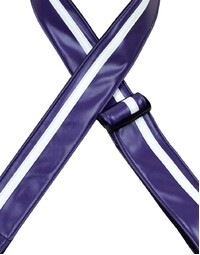 Colonial Leather Stripe Rag Strap Purple with White Stripe