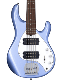 Sterling by Music Man StingRay Ray5 HH 5-String Electric Bass Lake Blue Metallic
