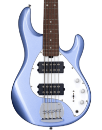 Sterling by Music Man StingRay Ray5 HH 5-String Electric Bass Lake Blue Metallic