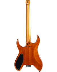 Spira Guitars S-500 MPB HLS Headless Poplar Burl Top Electric Guitar Roasted MN Transparent Green Gloss