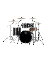 Mapex SE529XBPB Saturn Evolution Birch/Walnut 4-Piece Rock Shell Pack Piano Black