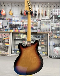 Used Squier Classic Vibe Starcaster Semi-Hollowbody MN 3 Tone Sunburst, Upgraded Guyker Locking Tuners