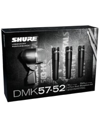 Shure DMK57-52 Drum Mic Set of Dynamic Cardioid and Super-Cardioid Instrument Mics (Set of 4 Mics + 3 Mounts)