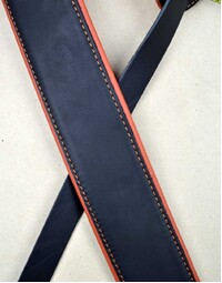 Colonial Leather 2.5" Black w/ Orange Upholstery Padded Strap