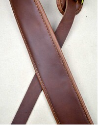 Colonial Leather 2.5" Brown w/ Tan Upholstery Padded Strap