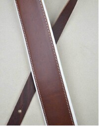 Colonial Leather 2.5" Brown w/ White Upholstery Padded Strap