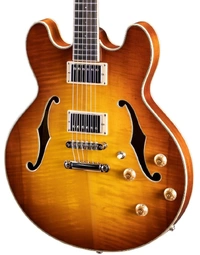 Eastman T186MX-GB 16" Thinline Hollowbody Solid Maple/Mahogany Goldburst