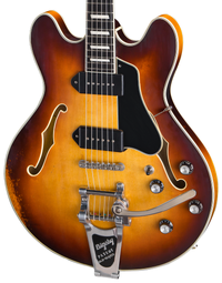 Eastman T64/V-GB 16" Deluxe Thinline Hollowbody w/ Bigsby Antique Goldburst Varnish