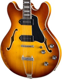 Eastman T64/V-T-GB 16" Deluxe Thinline Hollowbody w/ Trapeze Antique Gold Burst Varnish