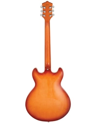 Tanglewood TCH59-VB Chicago Flame Maple Top Thline Semi-Hollowbody Electric Guitar Honey Burst