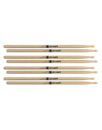 Promark TX5AW Hickory 5A Wood Tip Drumsticks - 4 Pack