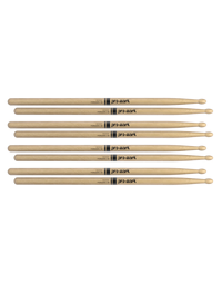 Promark TX5BW Hickory 5B Wood Tip Drumsticks - 4 Pack