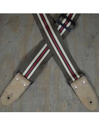 Colonial Leather Striped 50mm Webbing - Brown Strap