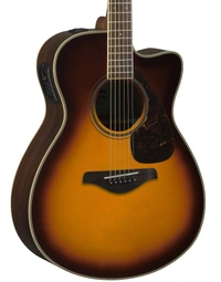 Yamaha FSX830C BS Solid Top Concert Acoustic Guitar w/ Pickup Brown Sunburst