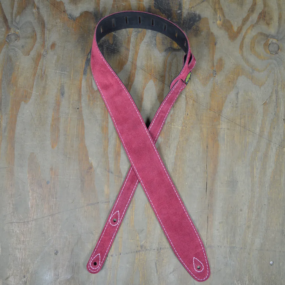 Colonial Leather Double Suede Strap Burgandy