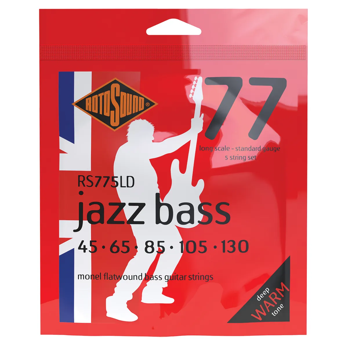 Rotosound RS775LD Jazz Bass 77 Long Scale 5-String 45-130 Monel