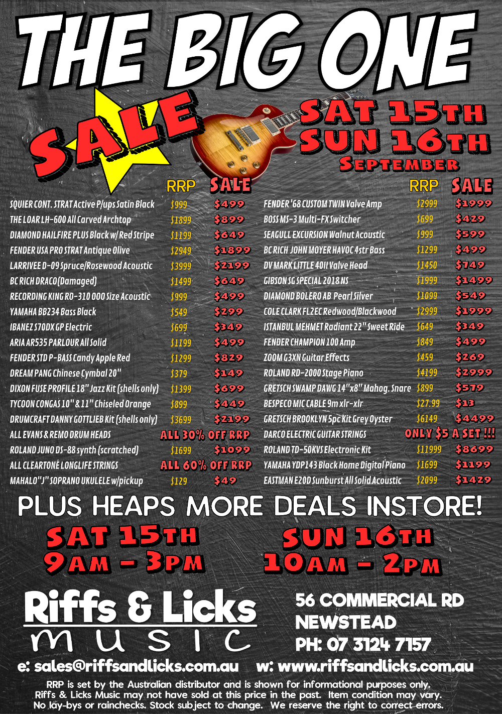 The Big One Sale September 15th & 16th