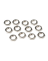 Fender American Amplifier Jack Nuts Hex 7/16 20 X 1/8 Nickel (Set of 12)