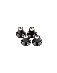 Fender American Black / Silver Skirted 1-10 Push-On Amplifier Knobs Black (Set of 4)