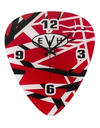 EVH Pick Shape Clock Red / White / Black Stripes