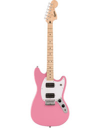 Squier Sonic Mustang HH MN White Pickguard Flash Pink